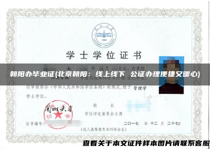 朝阳办毕业证(北京朝阳：线上线下 公证办理便捷又暖心)