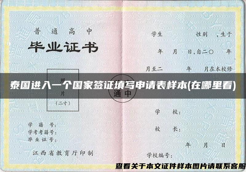 泰国进入一个国家签证填写申请表样本(在哪里看)