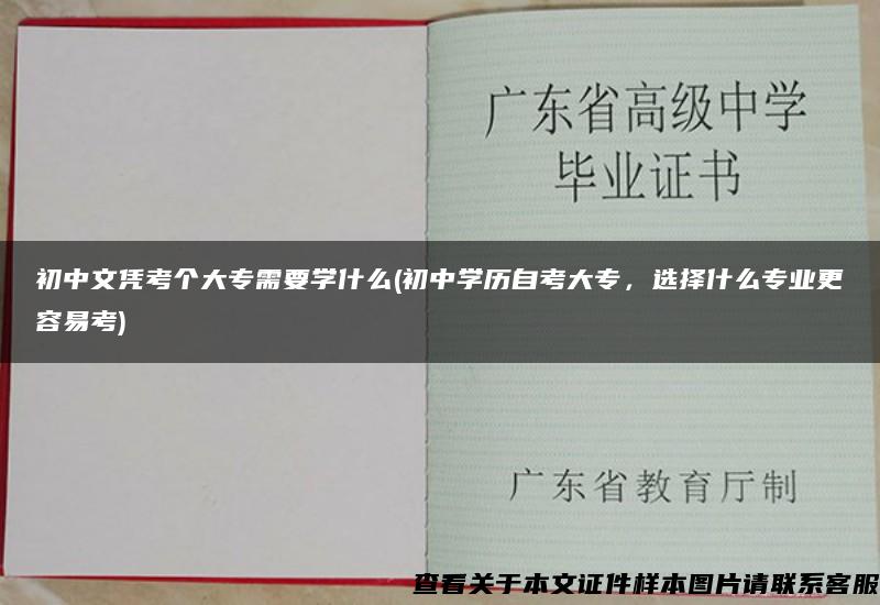 初中文凭考个大专需要学什么(初中学历自考大专，选择什么专业更容易考)