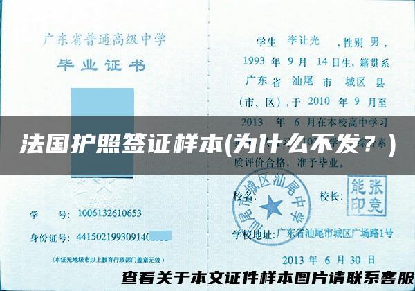 法国护照签证样本(为什么不发？)