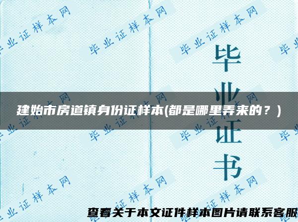 建始市房道镇身份证样本(都是哪里弄来的？)