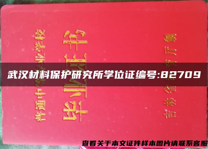 武汉材料保护研究所学位证编号:82709