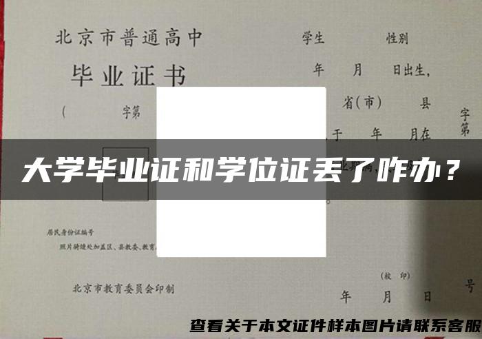 大学毕业证和学位证丢了咋办？