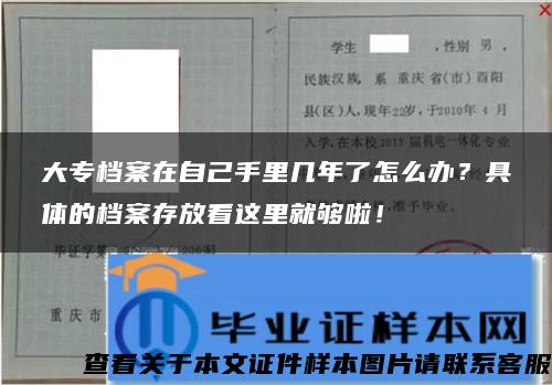 大专档案在自己手里几年了怎么办？具体的档案存放看这里就够啦！