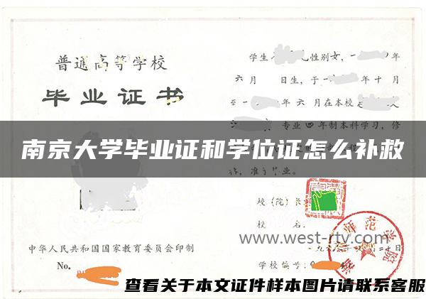 南京大学毕业证和学位证怎么补救