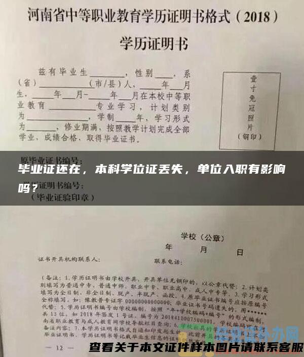 毕业证还在，本科学位证丢失，单位入职有影响吗？