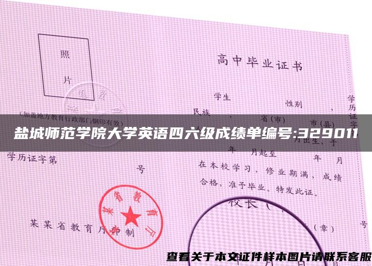 盐城师范学院大学英语四六级成绩单编号:329011