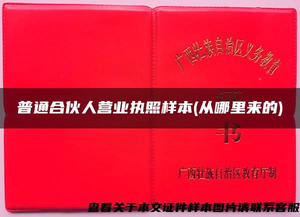 普通合伙人营业执照样本(从哪里来的)