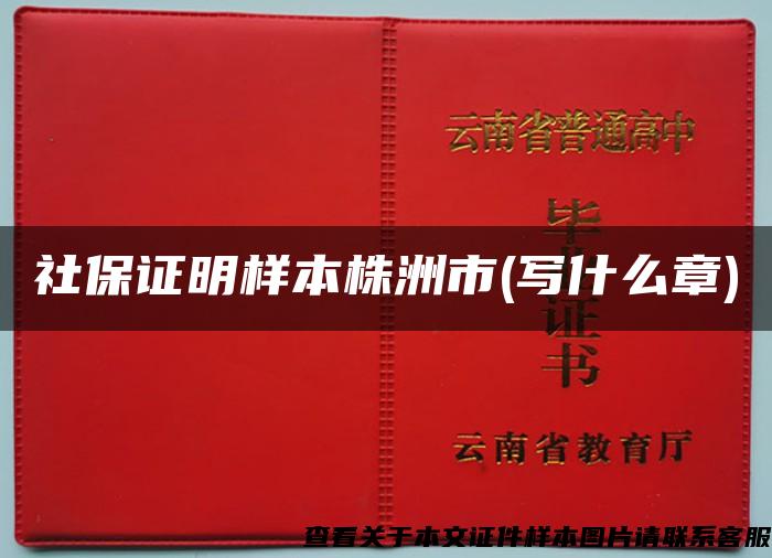 社保证明样本株洲市(写什么章)