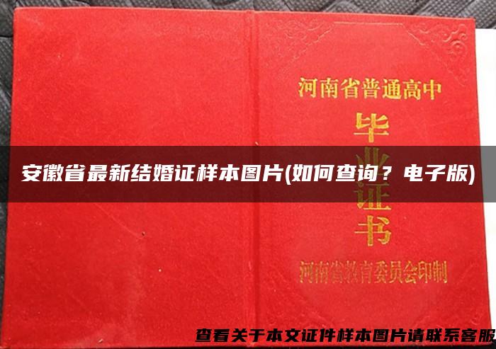 安徽省最新结婚证样本图片(如何查询？电子版)