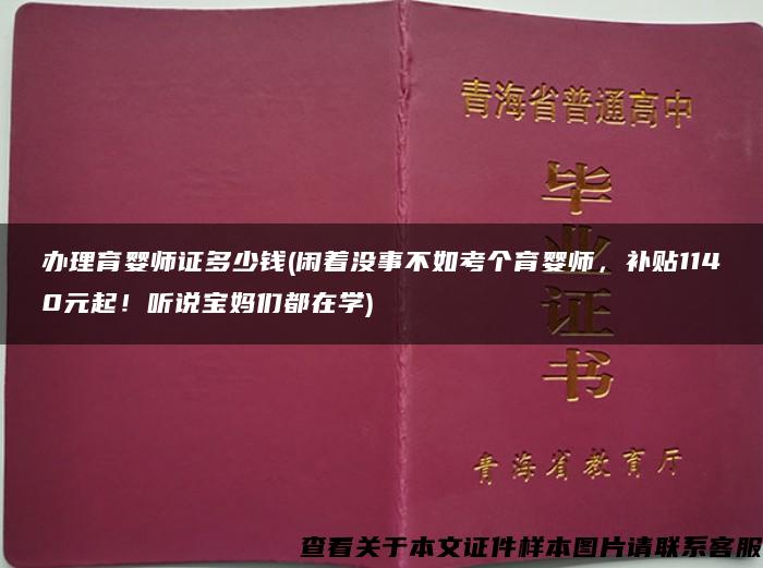 办理育婴师证多少钱(闲着没事不如考个育婴师，补贴1140元起！听说宝妈们都在学)