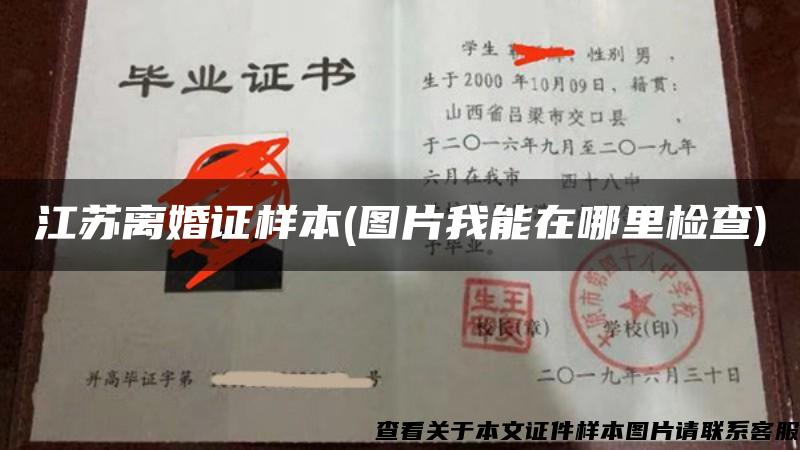 江苏离婚证样本(图片我能在哪里检查)