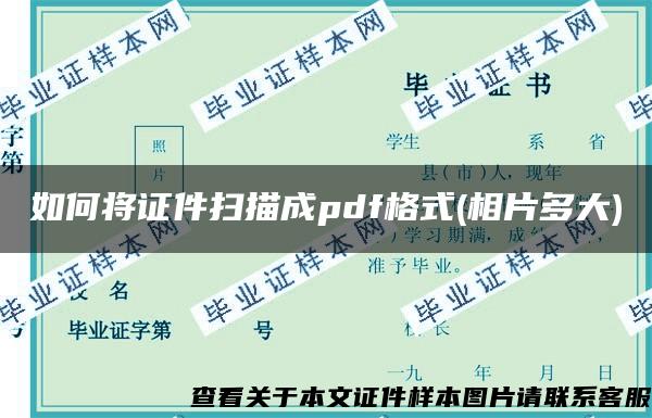 如何将证件扫描成pdf格式(相片多大)