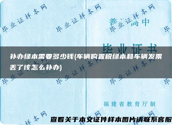 补办绿本需要多少钱(车辆购置税绿本和车辆发票丢了该怎么补办)