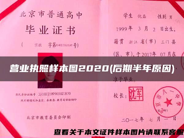 营业执照样本图2020(后期半年原因)