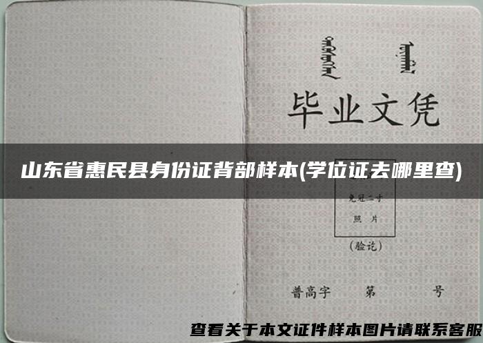 山东省惠民县身份证背部样本(学位证去哪里查)