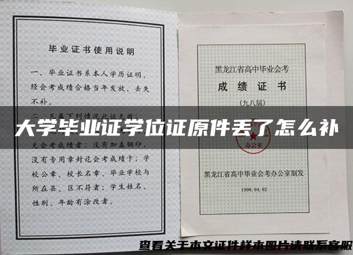 大学毕业证学位证原件丢了怎么补