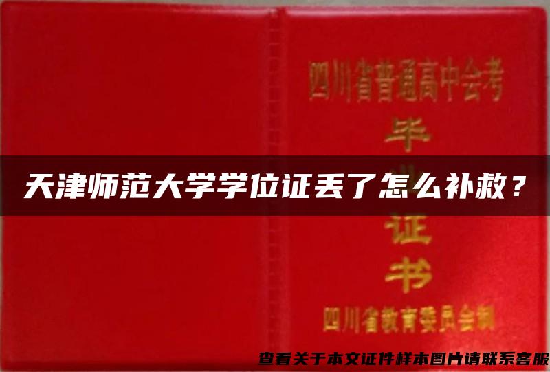 天津师范大学学位证丢了怎么补救？