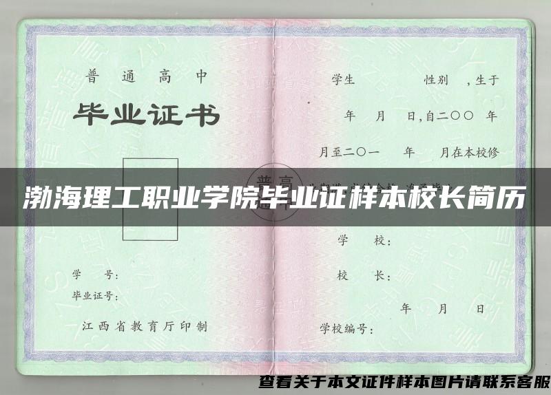 渤海理工职业学院毕业证样本校长简历