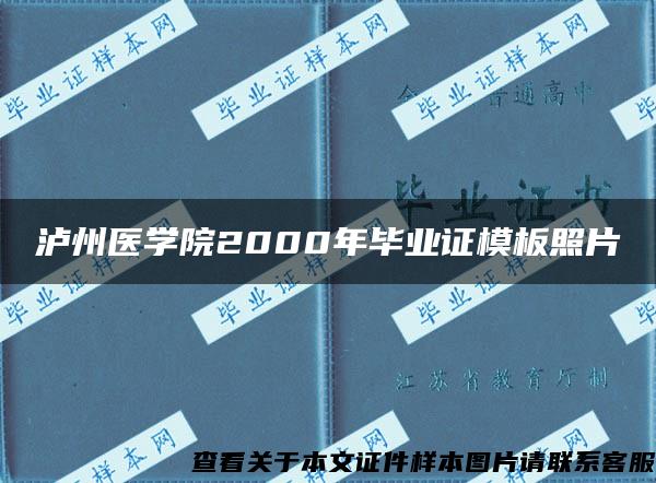 泸州医学院2000年毕业证模板照片