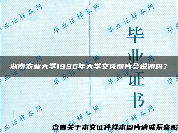 湖南农业大学1996年大学文凭图片会说明吗？