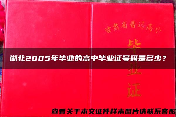 湖北2005年毕业的高中毕业证号码是多少？