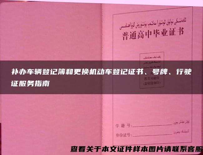 补办车辆登记簿和更换机动车登记证书、号牌、行驶证服务指南