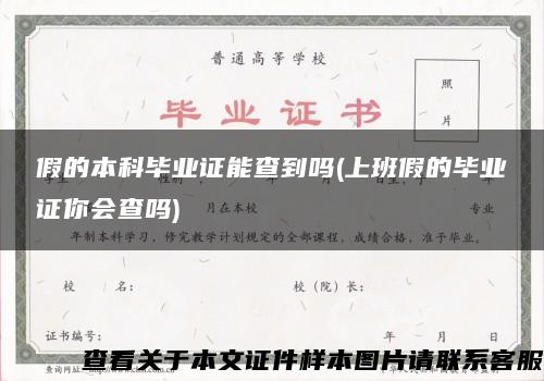 假的本科毕业证能查到吗(上班假的毕业证你会查吗)