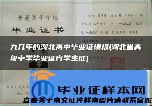 九几年的湖北高中毕业证模板(湖北省高级中学毕业证省学生证)