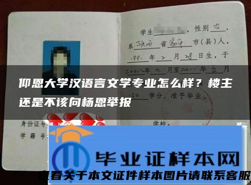 仰恩大学汉语言文学专业怎么样？楼主还是不该向杨恩举报