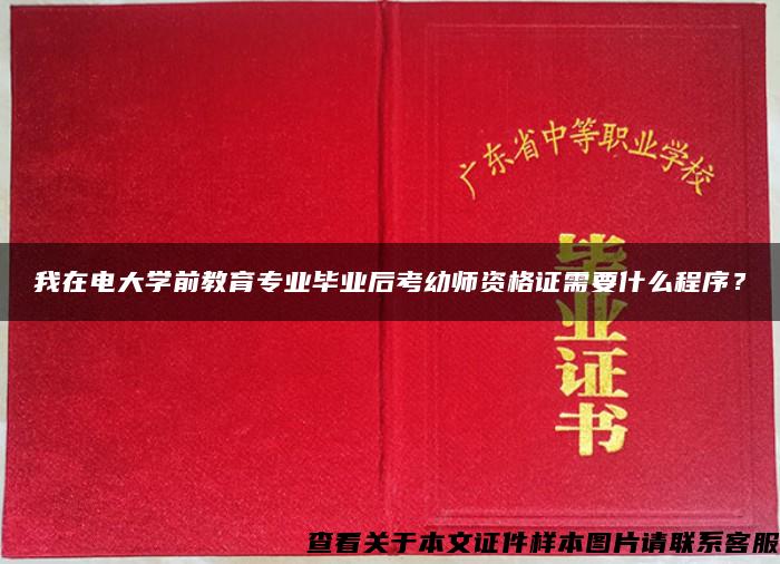 我在电大学前教育专业毕业后考幼师资格证需要什么程序？