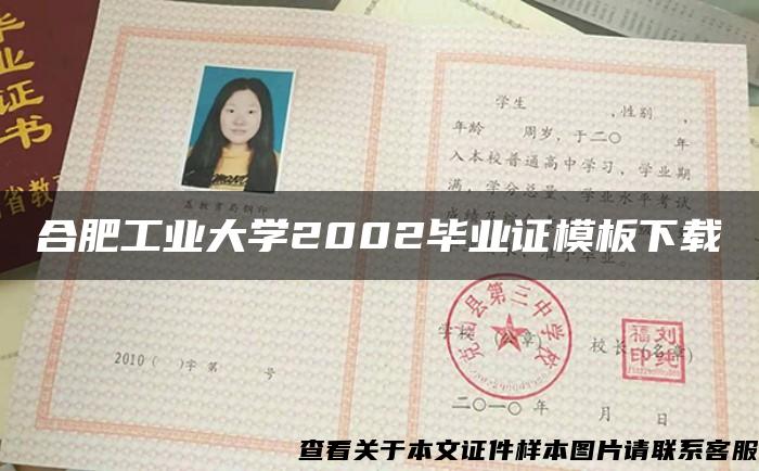 合肥工业大学2002毕业证模板下载