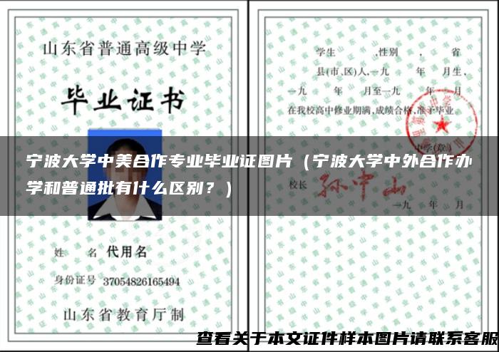 宁波大学中美合作专业毕业证图片（宁波大学中外合作办学和普通批有什么区别？）