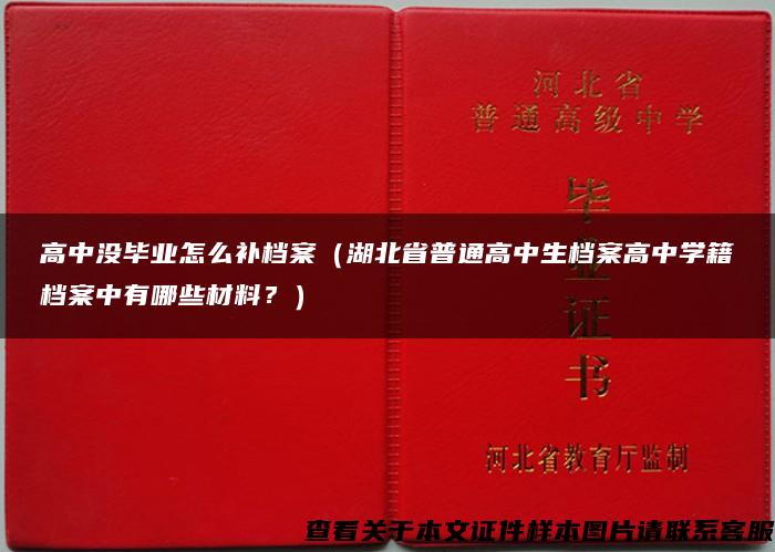 高中没毕业怎么补档案（湖北省普通高中生档案高中学籍档案中有哪些材料？）