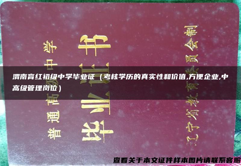 渭南育红初级中学毕业证（考核学历的真实性和价值,方便企业,中高级管理岗位）