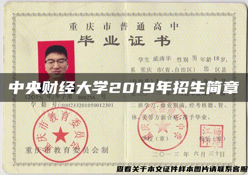 中央财经大学2019年招生简章