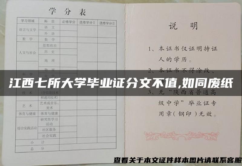 江西七所大学毕业证分文不值,如同废纸