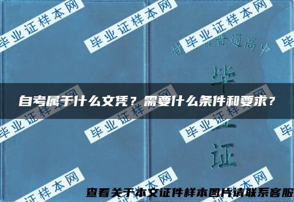 自考属于什么文凭？需要什么条件和要求？