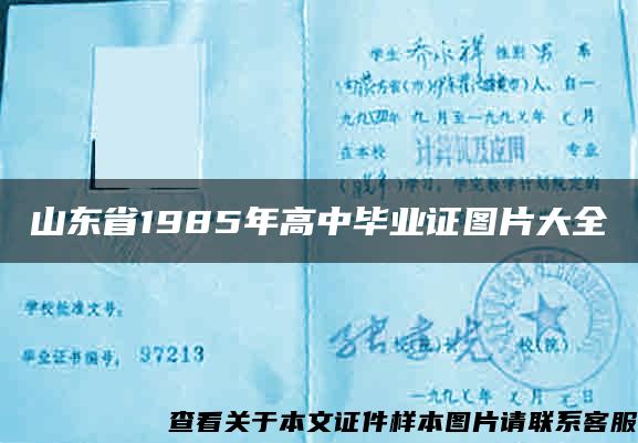 山东省1985年高中毕业证图片大全