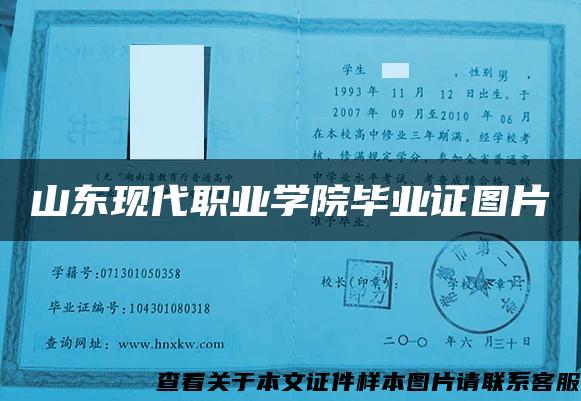 山东现代职业学院毕业证图片