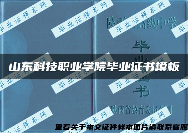 山东科技职业学院毕业证书模板