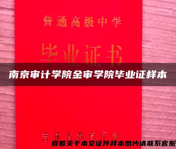 南京审计学院金审学院毕业证样本