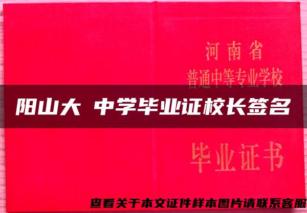 阳山大崀中学毕业证校长签名