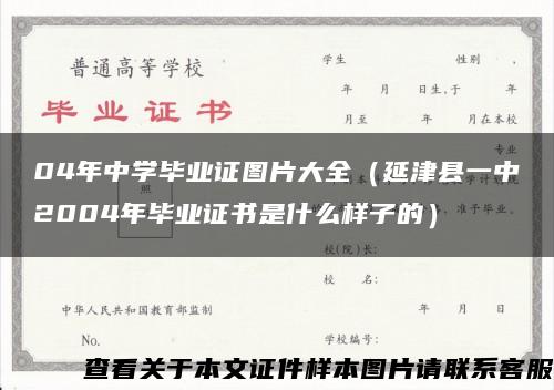 04年中学毕业证图片大全（延津县一中2004年毕业证书是什么样子的）