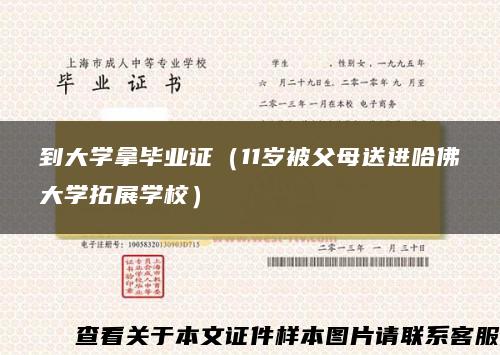 到大学拿毕业证（11岁被父母送进哈佛大学拓展学校）