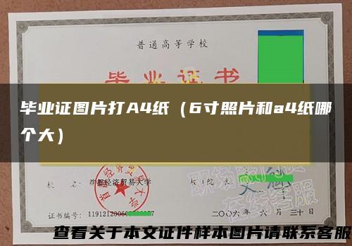 毕业证图片打A4纸（6寸照片和a4纸哪个大）