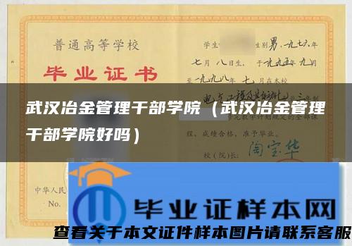 武汉冶金管理干部学院（武汉冶金管理干部学院好吗）