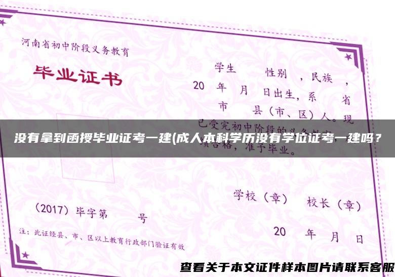 没有拿到函授毕业证考一建(成人本科学历没有学位证考一建吗？