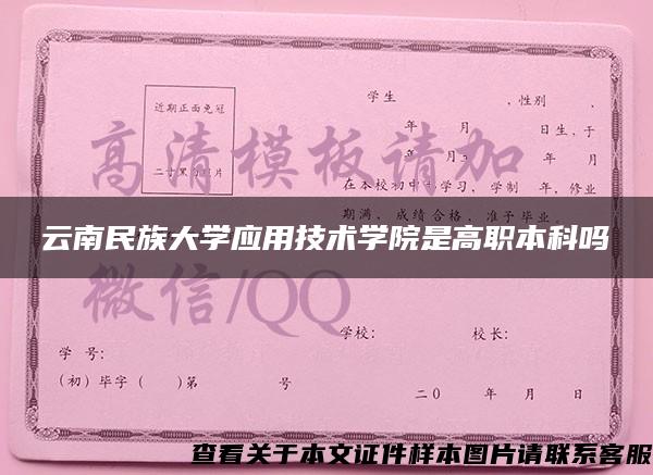 云南民族大学应用技术学院是高职本科吗