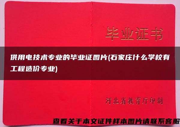 供用电技术专业的毕业证图片(石家庄什么学校有工程造价专业)